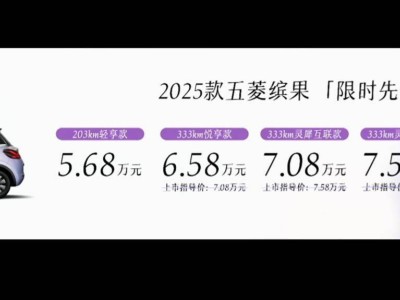 2025款五菱繽果上市，芋泥紫配色搶眼，起售價5.68萬元配置全面升級！