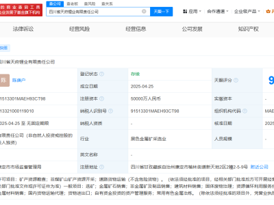 四川自然資源投資集團大手筆！天府鋰業公司注冊資本高達5億