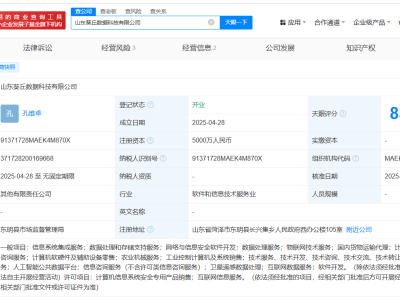 東華軟件山東新設(shè)數(shù)據(jù)科技公司，注冊資本高達五千萬