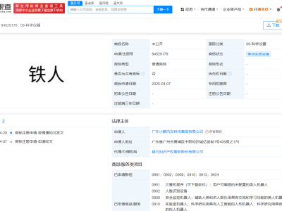 小鵬汽車布局新領域，“鐵人”商標引猜想