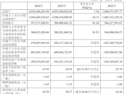 云天勵飛2024年營收大增八成，扣非后凈虧6.8億，股東中電華登減持引關注