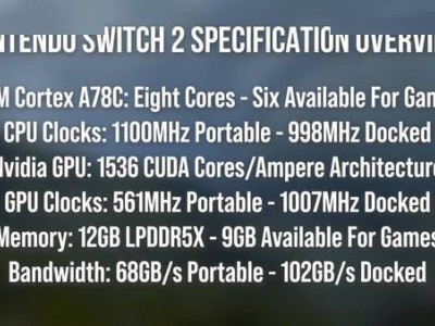 任天堂Switch 2硬件規格大揭秘：12GB內存，性能飆升至4.3TFLOPS