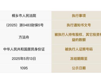 哪吒汽車創始人方運舟股權遭凍結，2000萬元資產何去何從？