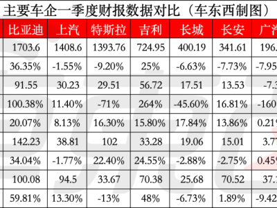 比亞迪領跑，9大車企一季度凈利率低迷，盈利分化加劇！
