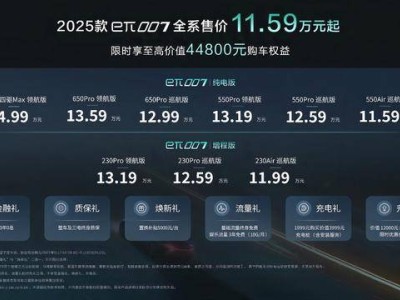 2025款東風奕派eπ007煥新上市，智能舒適再升級，售價11.59萬起