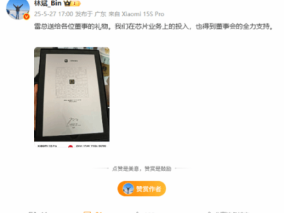 小米2025Q1財報亮相，雷軍贈董事限量版玄戒O1芯片引網友圍觀