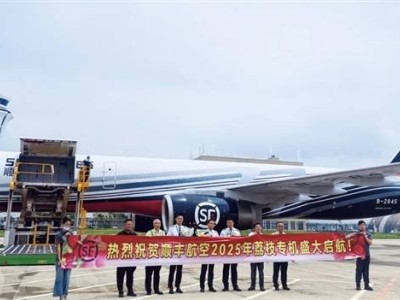 順豐航空專機首航！28噸茂名荔枝直飛湖北鄂州