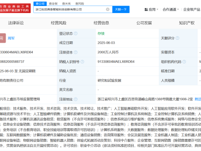 智元機(jī)器人等成立具身智能科技創(chuàng)新公司 注冊資本2000萬