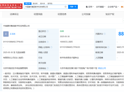 中國(guó)建材集團(tuán)出資1億成立數(shù)字科技公司 含多項(xiàng)AI業(yè)務(wù)