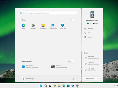 Windows 11新功能：開始菜單一點，Android手機屏幕輕松投屏到PC