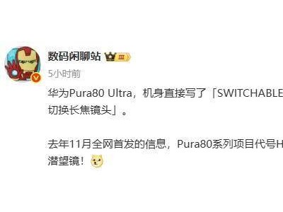 華為Pura80 Pro系列曝光：居中單孔屏，長焦鏡頭有新玩法？
