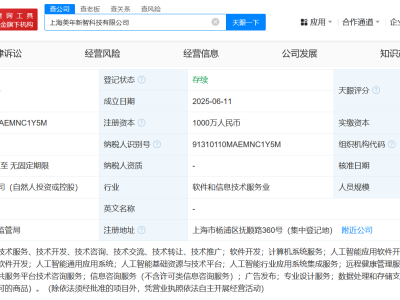 美年健康領銜，上海新設千萬級科技公司深耕AI多元領域