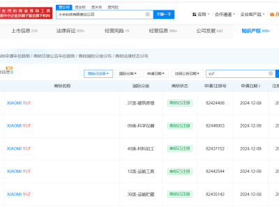 小米YU7商標注冊成功，新動向引關注