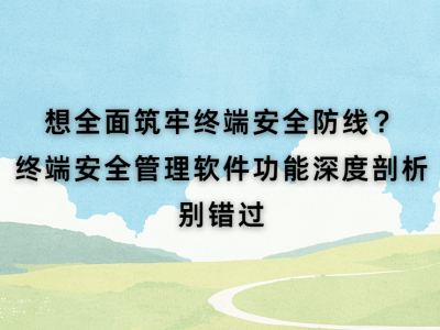 終端安全新防線！深度解析安全管理軟件，你的數字世界有保障了嗎？