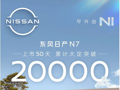 東風日產N7火爆上市！50天狂攬2萬大定，合資新能源轉型新高度？