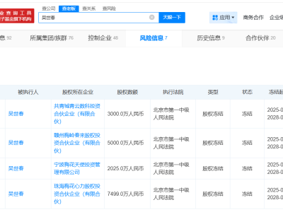 吳世春所持企業股權遭凍結，背后原因引人猜想