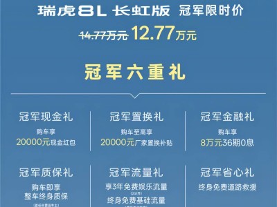 奇瑞瑞虎8家族新成員上市，長虹版/乘風版性價比再升級