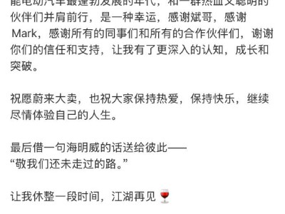 蔚來汽車技術高管胡成臣宣布離職，自研芯片戰略面臨新挑戰