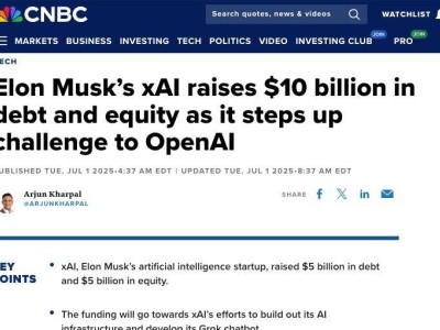 馬斯克xAI獲百億美元融資，加速建設AI數據中心挑戰OpenAI