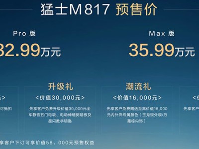 32.99萬起！東風猛士M817預售：全棧華為技術加持
