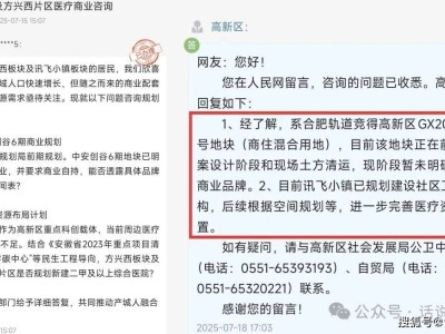 訊飛小鎮及方興西片區醫療商業規劃進展，官方詳細回應居民關切