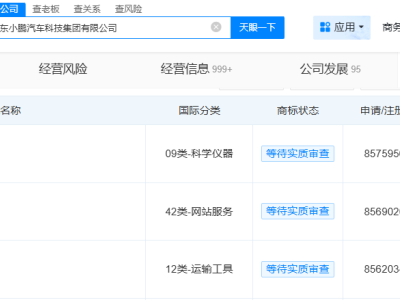 小鵬汽車申請圖靈AI座艙AI全景聲商標