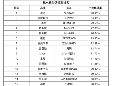 電動時代，誰才是保值王者？一年虧損不再是夢