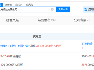 匯豐人壽保險(xiǎn)公司增資至26.76億