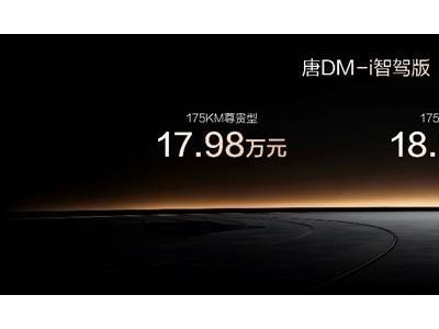 比亞迪唐DM-i智駕版175KM長續航版上市，全能實力成就B級家用SUV首選
