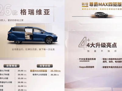 ?2026款一汽豐田格瑞維亞上市 配置升級動力強(qiáng)勁 售價2998-3998萬元?