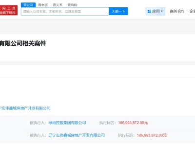 綠地控股集團(tuán)等被執(zhí)行1.6億