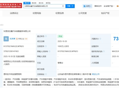 吉利在東營成立汽車銷售服務新公司 注冊資本1000萬