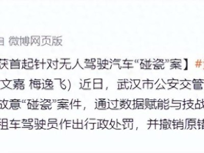 出租車司機(jī)兩次“碰瓷”無(wú)人駕駛車 武漢交警依法查處:罰兩千扣證三月
