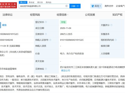 寧德時代在宜賓成立新能源公司 注冊資本289萬