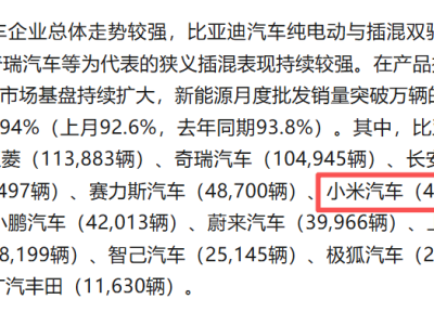 小米汽車10月成績亮眼:零售銷量近5萬,YU7批發(fā)超3.3萬超越特斯拉Model Y
