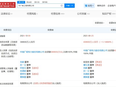 中廣核工程公司增資至40.86億 增幅約5%