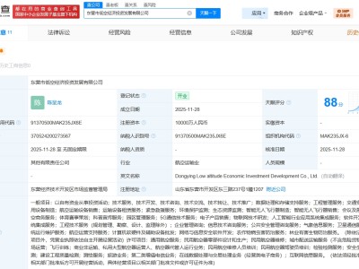 東營市低空經濟投資發展公司登記成立 注冊資本1億
