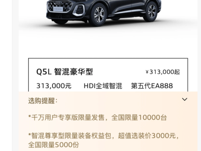全新奧迪Q5L預(yù)售31.3萬起，降價升配能否守住豪華SUV門檻？