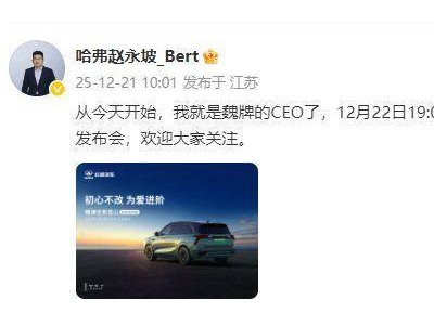 長城魏牌CEO頻繁更迭：馮復之卸任，趙永坡接棒能否續寫新篇？