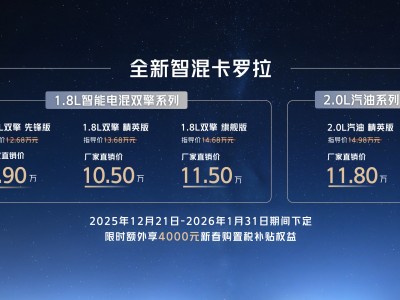 售價9.9萬起！全新智混卡羅拉空間升級，科技護航駛向美好新生活