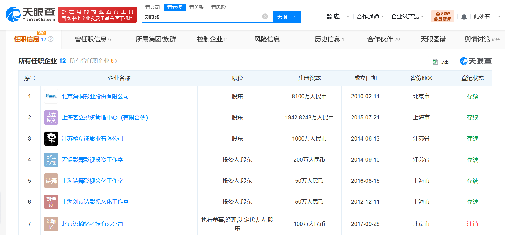 相關企業工商信息截圖
