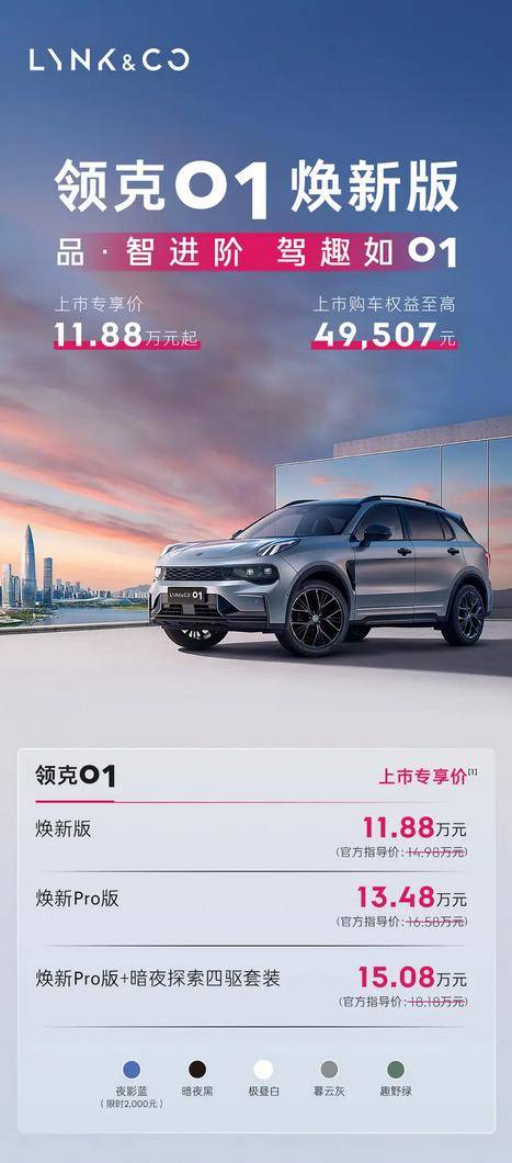 領克01煥新版外觀